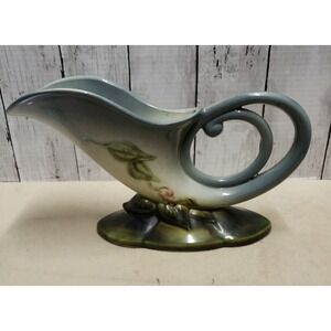 Vintage Hull Vase Woodland Wildflower Cornucopia W10-11 Blue